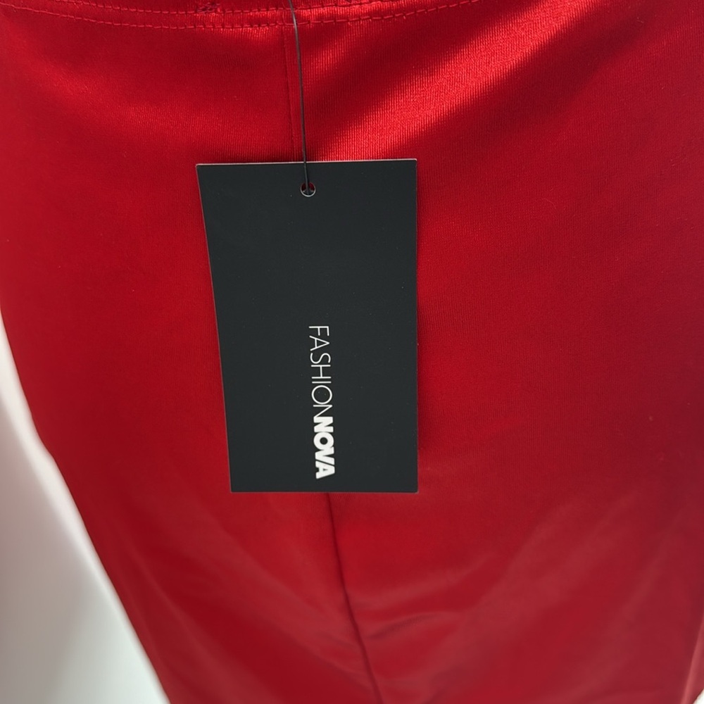 Fashion Nova Flirtini Sleek Red Satin Mini Dress - Picture 9 of 10